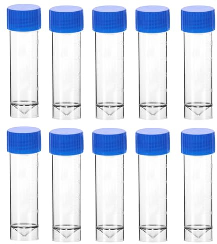 10 recipientes de recolección fecal de orina con tapas atornilladas, capacidad de 25 ml - 30 ml