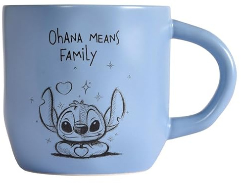 Fyrklövern Disney Stitch Tasse 30 cl – Faïence de haute qualité avec point de croix, avec citations originales et touche faite à la main.