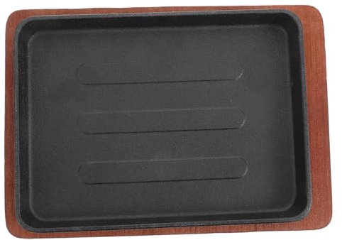 Mikinona Sartén De Hierro Antiadherente Plato Para Bistec Placa Para Barbacoa Bandeja De Servir