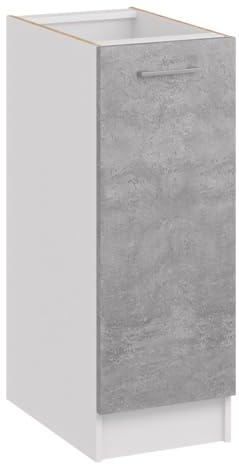 roe furniture Küchenunterschrank 30 cm Breite – Unterschrank mit 1 Tür – Küchenschrank für Aufbewahrung – 30×82×44 cm – schmaler Unterschrank aus Holzwerkstoff, melaminbeschichtet