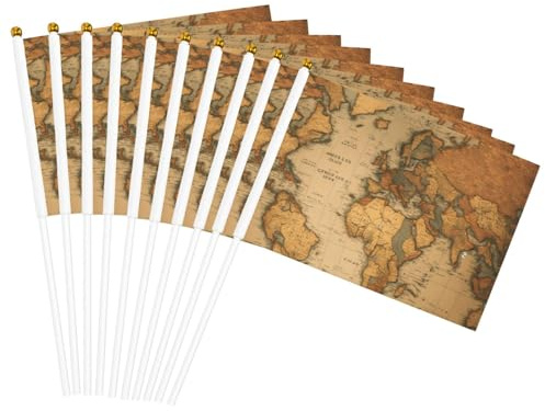 Drapeaux légers imprimés carte du monde - Drapeaux légers - Pour fête, défilé, événements, festivals, décoration