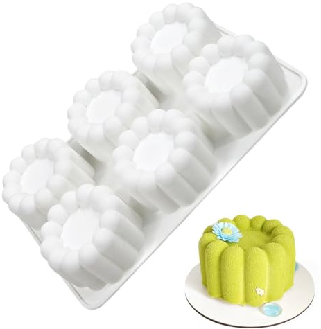Moldes de silicona para hornear | Antiadherente de 6 cavidades – Molde para hornear postres de frutas, para principiantes, adultos, niños, pudín de chocolate, gelatina, velas, hogar, panadería, fiesta