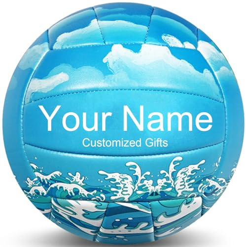 ZXHKZDX Balón De Voleibol Suave Personalizado para Deportes, Talla Oficial 5 Balones De Voleibol para Sala con Nombre, Entrenamientos Pelota Vóley para Entrenadores Regalos