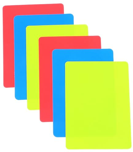 GANAZONO 6 Pezzi Carte Arbitro da Calcio in PVC Spesso Rosse Gialle Blu Cartellini Professionali per Partite Sportive e Competizioni Accessori Referee Resistenti e Leggeri per Calcio