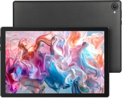 Laptok Tablet, 10 Pollici Android Tablet Octa-Core, 64GB ROM 1TB Espandibili, WiFi 6, BT 5.3, Face ID, Schermo 1280x800 HD IPS, Widevine L1, Doppia Fotocamera 5MP+8MP, 5000mAh（Nero）