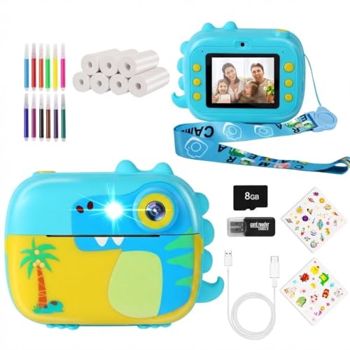 ARNSSIEN kids camera instant print, 7 Rolls Paper, 1080P, 2.4 Screen | Instant Print Camera for Kids with MP3 Player, Games & Selfie Camera, Christmas&Birthday Present for Girls&Boys Ages 3-12, M3