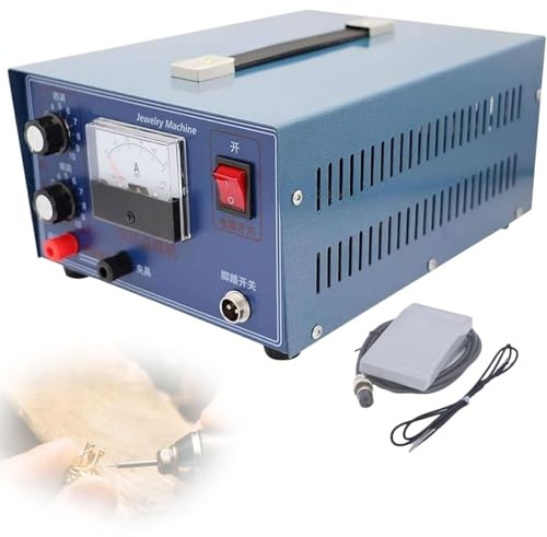 Saldatrice per gioielli, kit di saldatura elettrica a punti 50A, regolabile per riparazione di gioielli da 0,3-1,2 mm, attrezzatura portatile fai da te per officina domestica