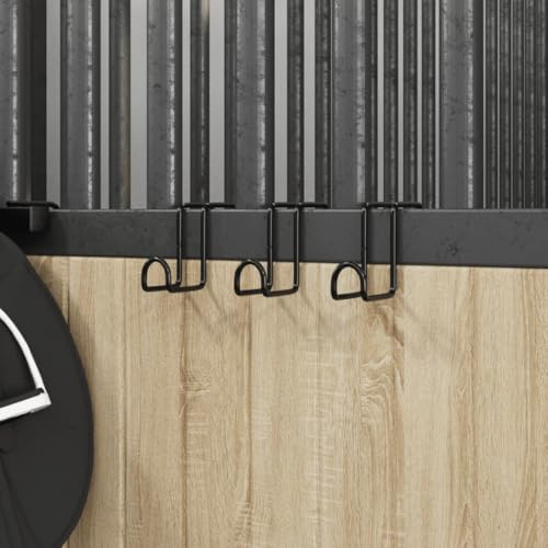 ZXQVLMRS 3er Set Trensenhalter Schwarz aus pulverbeschichtetem Stahl, Haken für Stall, Sattelkammer und Garage