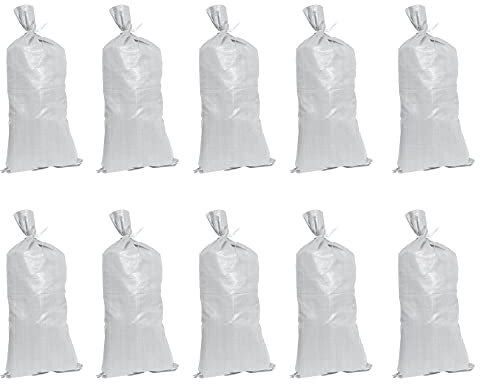 Dapetz ® 10 Pack Sand Sack/Bags – 750mm x 330mm 80GSM – Gravel, Stone, Wood Garden Landscape Waste – Flood Protection, Tie, Builder
