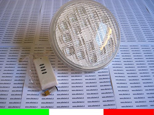 Aftertech® 18x3w LAMPADA FARO LED PAR 56 RGB PER PISCINA POOL 54w = 4-300w 12v CAMBIACOLORE E6F1