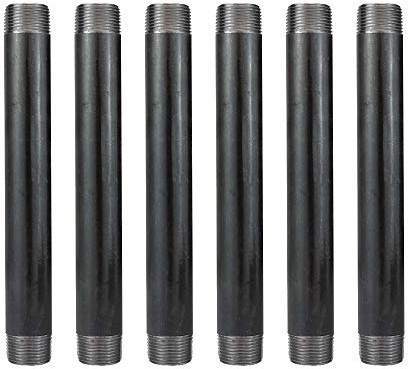 GeilSpace 3/4 × 8 Heavy Duty Pre-Cut Grey Metal Pipe, Industrial Steel Fits Standard 3/4 Inch Threaded Pipes and Fittings - Vintage DIY Industrial Shelving (3/4 × 8, Grey)