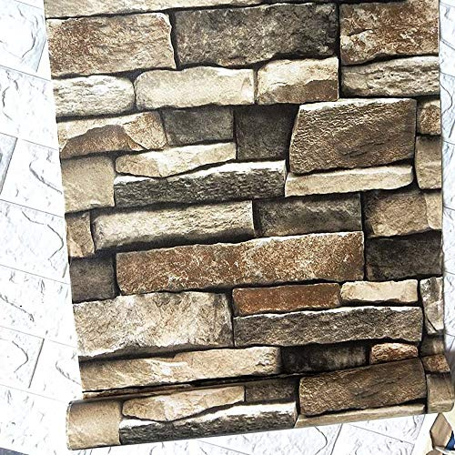 MelunMer Rock Stone Peel and Stick Wallpaper Stacked Stone Contact Paper Self Adhesive Removable Wallpaper for Bedroom Contact Paper for Walls Vinyl 393 in L 17.7 in W