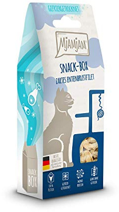 MjAMjAM - Premium Katzensnack - Snackbox - zartes Entenbrustfilet, 1er Pack (1 x 40 g), naturbelassen ganz ohne synthetische Konservierungsstoffe
