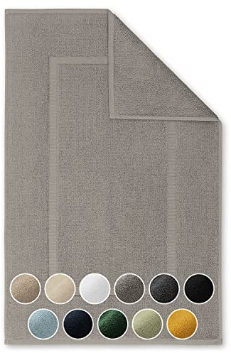Blumtal Premium Frottier Badematte - Badeteppich Oeko-TEX® Zertifiziert, waschbarer Badvorleger 50x80cm, saugstark & weich, grau