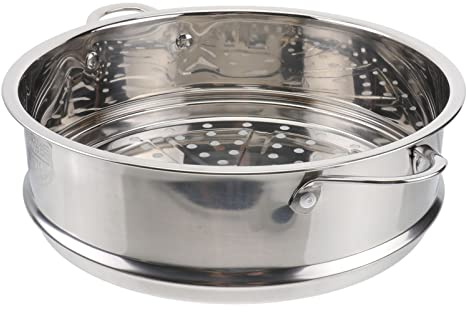 DOITOOL Steamer Insert Pans Stainless Steel Steamer Pot Kitchen Food Basket Insert for Rice Vegetables Meat Fish Dumplings Dim Sum 22cm
