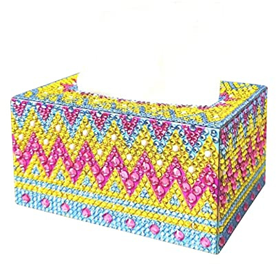 LYEAA 5D DIY Diamant-Tücherbox, quadratisch, Strass-Zeichnung, handgefertigt, Kunst, Taschentuchspender, Mosaik-Set, Handwerk for Zuhause, Büro, Auto-Dekoration