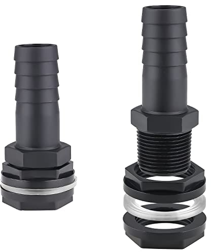 Fyihoxi 2 Stück Regentonnendurchführung 1 Zoll, PVC Schlauchanschluss 25mm, Tankverschraubung Faßverschraubung, Regentonnen Verbinder für Regenfass Wassertonnen