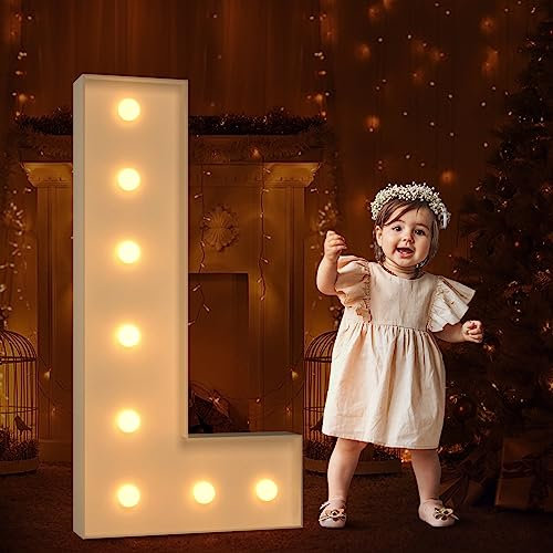 Tongjoy 3FT Marquee Light Up Letters, Large Marquee Letters, DIY Giant Letters for Baby Shower Birthday Party Backdrop Decorations, Light Up Letters for Wedding Decor, Kids' Mosaic Kits Letter L