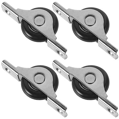 Angoily 4cps Sliding Door Track Wheel, Sliding Track Roller for Bottom, Metal Barn Door Rollers Wardrobe Closet System Home Kit