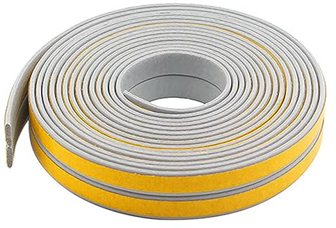 Tuokay, 20 Meter Dichtungsband, 9mm (Breite) x 2mm (Dicken) Türdichtung Selbstklebend Tür Dichtung I-Profil/L-Profil Gummidichtung für Türen, Fensterdichtung Windschutz, Lärm (Grau)