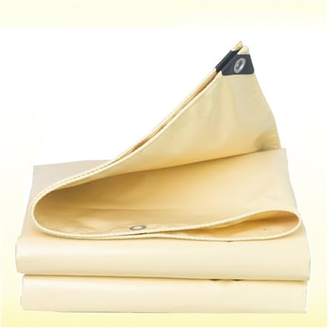 Allzweckplane Wasserdicht Plane mit Ösen Schutzplane Abdeckfolie Poolplane Holzplane Industrie Gewebeplane, 0.5mm für Pool Gartenmöbel Trampolin, Anpassbar blais (Color : Beige, Size : 4x8m)