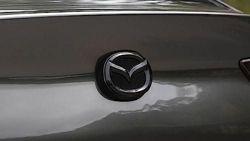 DECAIK Etiqueta Engomada del Emblema del Logotipo del Coche para Mazda 3 Axela 2020-2023, Decoración de la Insignia del Logotipo del Coche, Auto Accesorios,Black Car Tail
