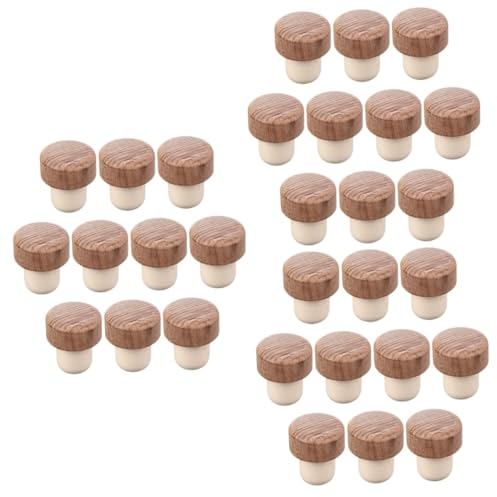 Cabilock 30 Stück Weinkorken Aus Holz Flaschenverschluss Aus Holz Weinflaschenverschluss Weinflaschendeckel Aus Holz Weinflaschenverschluss Flaschendeckel Aus Holz Weinverschluss Aus