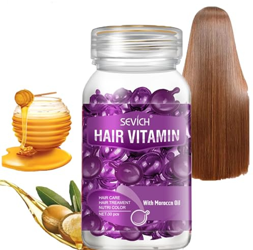 Hair Vitamin Serum Capsule, Hair Serum Growth Oilwith Moroccan Vitamins A, C, E and B5, Restores Dry Frizzy Hair,Repair Damaged and Smooth Shiny Hair Macadamia & Avocado Oil
