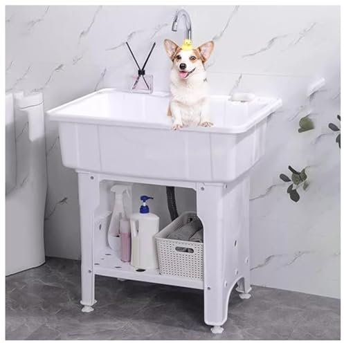 Lavello in Plastica Stazione Lavamani Portatile Lavello Esterno con Rubinetto Caldo E Freddo Lavello Indipendente con Asse for Strofinare Facile da Installare Lavello Pratico(65x56x80cm)