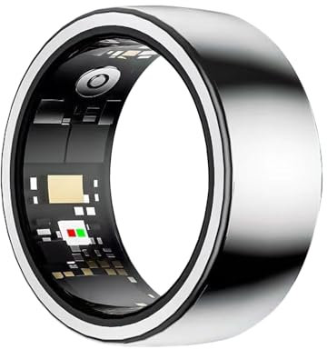 Weehomy Smart Ring for Men Women, Waterproof Health Ring Fitness Tracker Monitoring Heart Rate/Sleep/Pedometer/Blood Oxygen/Sports Record/Remote Camera, Compatible with iOS Android (Silver, 10#)