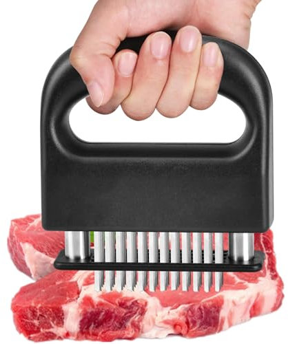NathrBTV Ablandador de Carne Meat Tenderizer Manual Acero Inoxidable con 48 Cuchillas para Carne de Vacuno Pollo Cerdo,Herramientas de Cocina