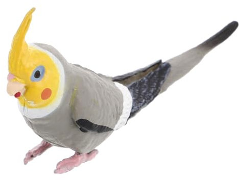 Toyvian Cockatiel Ornaments Simulation Parrot Model Artificial Bird Figurine Realistic Parrot Toy for Home Garden Decor Standing Bird Statue