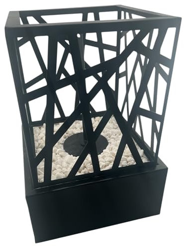 SOUK ONE Tischkamin Rimini - Tischfeuer Outdoor mit sauberer Verbrennung - Edelstahl Brenngelkammer, inkl. Flammenlöscher Tischfeuer perfekt für Innen- & Außenbereich