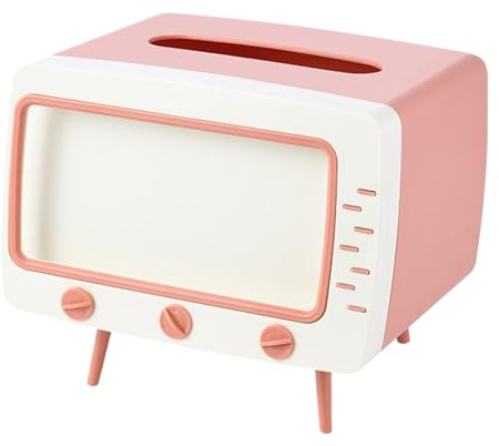 Niedliche Taschentuchbox-Abdeckung, Retro-TV-Taschentuchbox, Telefonhalter, lustige Taschentuchbox-Abdeckung mit Telefonhalterung, Taschentuchbox-Halter für Badezimmer, Schlafzimmer, Büro, lustige Tas