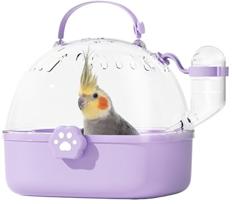 Bolsa de salida de loros, jaula de viaje de transportista de aves | Accesorios de caja de jaula de pájaros - Portador compacto portátil con botella de agua para periquitos pequeños salvajes al aire li