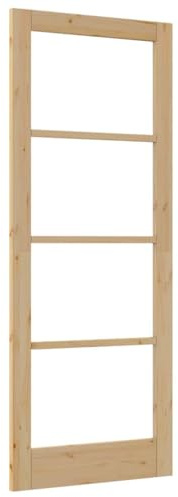 vidaXL Puerta interior con cristal 'Orkdal'natural 83 x 211 cm. Panel contemporáneo de pino macizo para uso en interiores. Ideal para pasillo y sala de estar. Partition de madera moderna rectangular