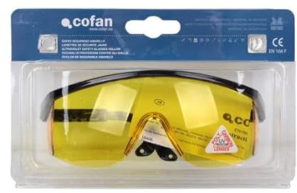 Blíster Gafas de Seguridad Lente Color amarillo Protección UV EN 166:2001 11000021BL