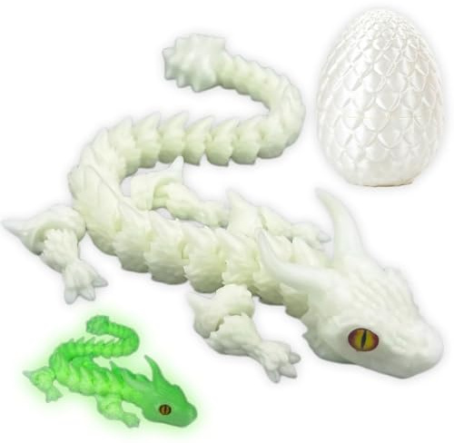 QYEHF Drago stampato in 3D, Uovo di Drago Stampato in 3D, Uovo di Drago Articolato, Decorazioni Fantasy per Ufficio, Casa e Auto - Regali di Pasqua per Bambini e Adulti (24cm)