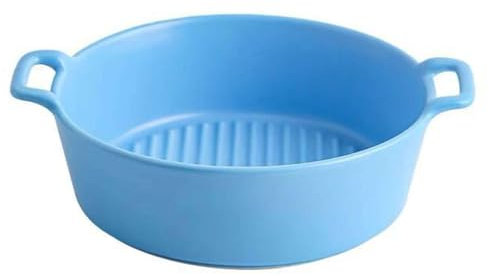 Petit plat à lasagnes rond en céramique, passe au four, parfait pour les portions individuelles, 750 ml, 20 x 16,5 x 5,5 cm
