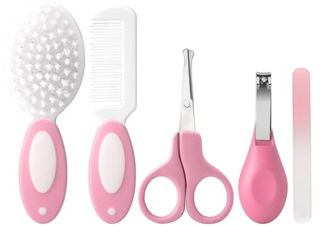 Spädbarn säkerhetsvård set med hårborste kam nagelklippare, baby nödvändigheter kit för nyfödda flickor pojkar