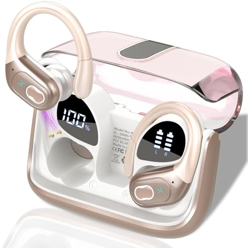 STECEi AI Traducteur Vocal Instantané avec 164 Langues/6 Modes de Traduction, 3 en 1 Écouteur AI Traduction Vocale Instantanée, Or Rose