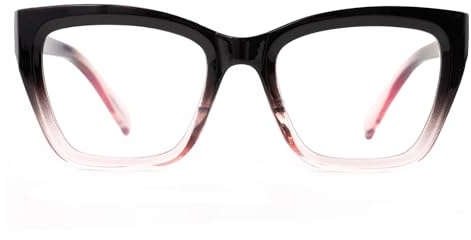 SKYWAY Occhiali da Lettura Donna, Eleganti Occhiali da Lettura Quadrati a Forma di Occhio di Gatto con Cerniera a Molla, Antiriflesso UV&Affaticamento della Vista