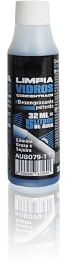 Limpiaparabrisas Concentrado Coche 32ml para 5L Agua, Limpiacristales Automóvil Desengrasante Potente, Elimina Grasa Insectos Suciedad, Limpieza Cristales Parabrisas Vehículo
