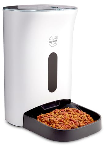 Arf Pets Automatic Pet Feeder Food Dispenser for Dogs, Cats & Small Animals – Features Distribution Alarms, Portion Control & Voice Recording – Timer Programmable Up to 4 Meals a Day