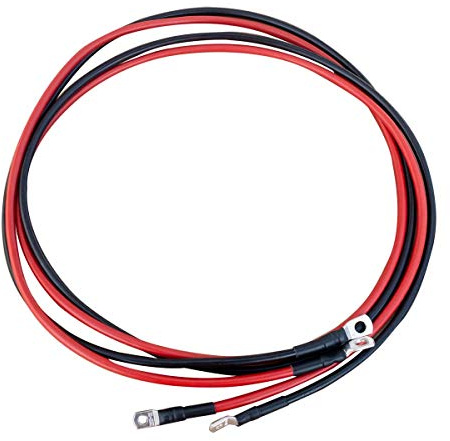ECTIVE Batteriekabel – M6/M8, 3m, rot/schwarz, Kupfer, 16 mm² - Massekabel, Batterieladekabel, Stromkabel mit Ringösen für 12V Motorrad Batterie, Versorgungsbatterie, Traktionsbatterie
