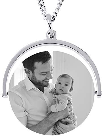 Damen Anhänger mit Foto Gravur Kettenanhänger Kette mit Bild Gravur - inkl. Fotogravur Bildgravur - Edelstahl AH440bi-3 - mit AMAZON KONFIGURATOR direkt online gestalten !