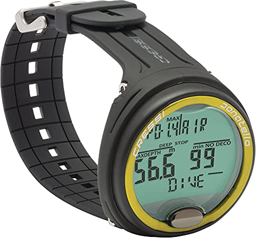 Cressi Donatello Diving Computer - Computer Subacqueo Professionale da Polso per Immersioni e Apnea, Taglia Unica Unisex Adulto, Nero/Giallo