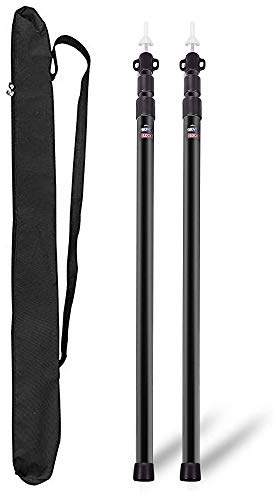Bostar Palo Toldo, Acampada Accesorios Tienda, Extensible Toldo Aluminio para Camping, Adecuado de Campaña Familiar Carpas Plegables Impermeables, Toldos para Furgonetas Camper 90-230CM (Negro)