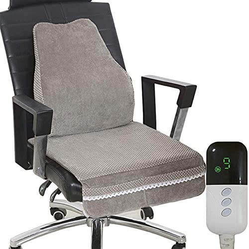 BDXZJ Cojín Asiento Calefactable Asiento Universal, Cojín para Silla de Oficina con Calefacción, Almohadilla para Cubierta de Asiento, 9 Termostatos de Temperatura Controlada, 220V Grey