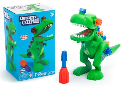Learning Resources Design & Drill T.Rex-Dinosaurier, T Rex Spielzeug mit Schraubenzieher, STEM, Kindergeschenke, Dino Geschenke, Montessori, Dinosaurier Spielzeug ab 3 Jahren